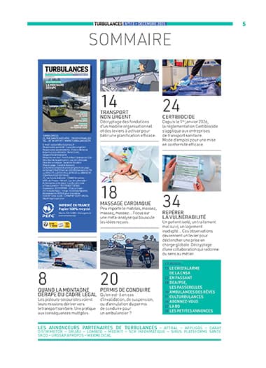Sommaire du magazine Turbulances